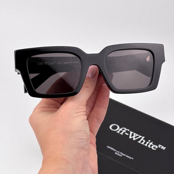 Off-White VIRGIL Sunglasses – Black Square Frame Grey Lense | Model OERI008 1307 - Picture 2 of 11